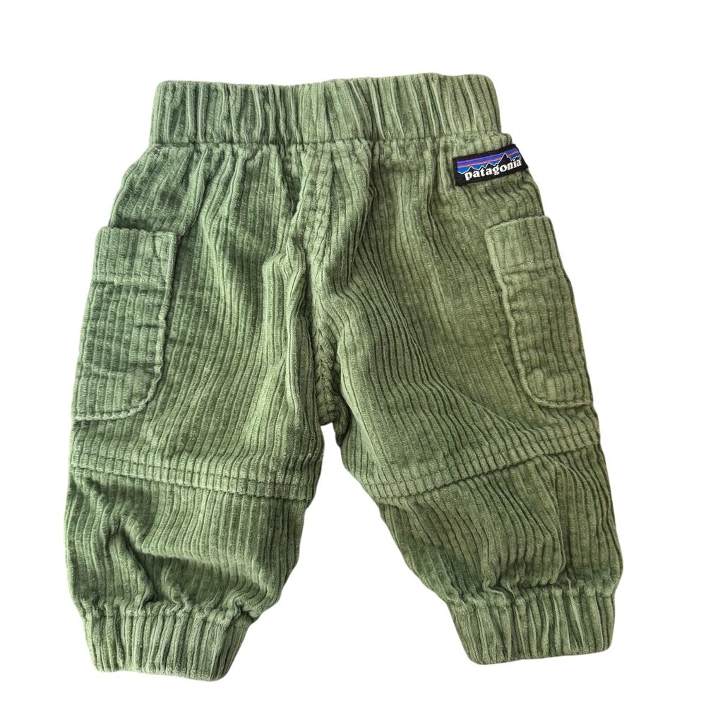 Patagonia Baby Corduroy Joggers made from 100% organic cotton Green Gorpcore